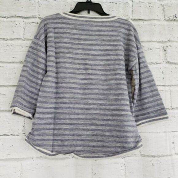 Sundance 3/4 Sleeve Cotton Striped Shirt Womens Petite Small PS - Picture 6 of 7